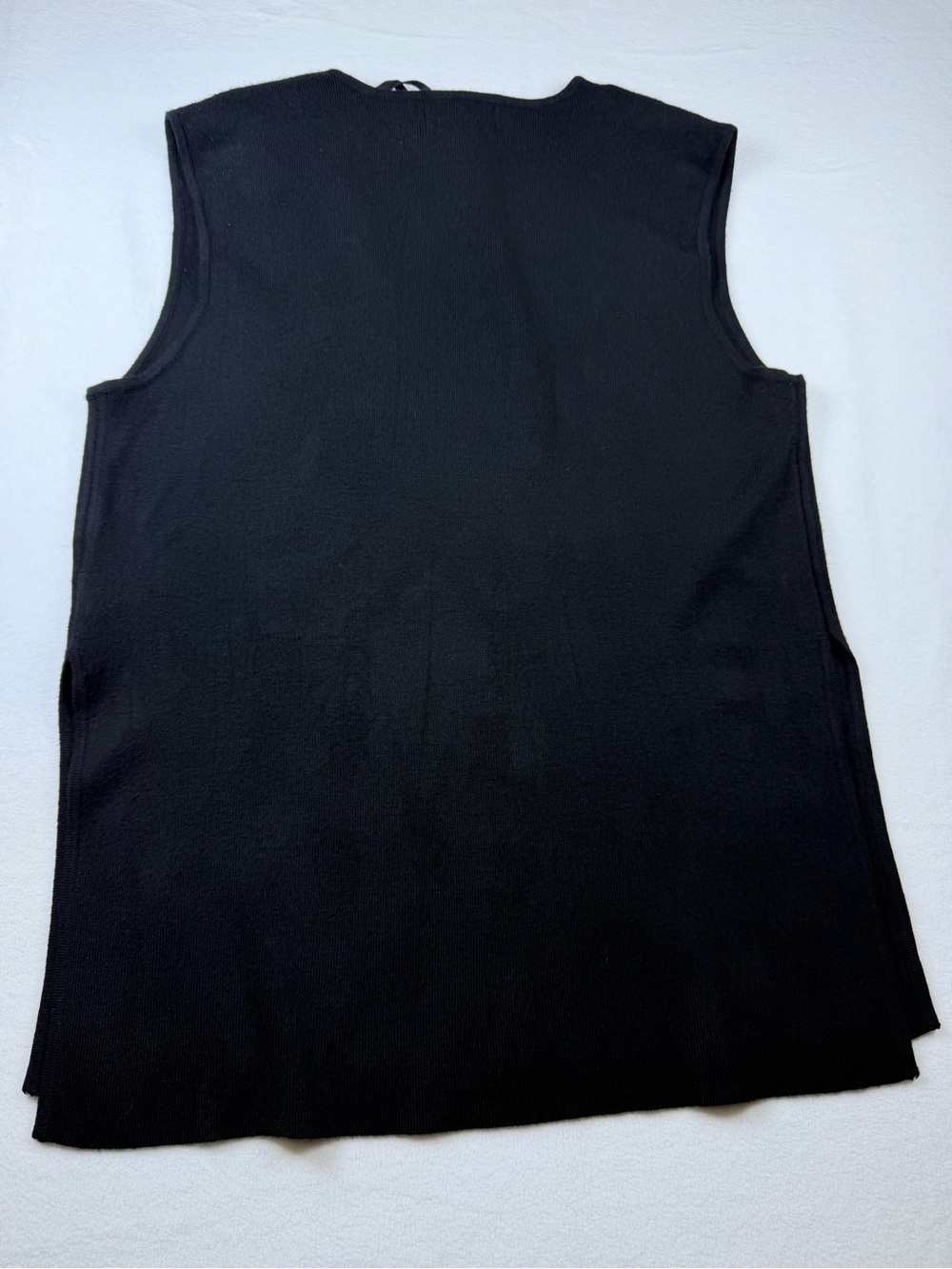 Marled Black V-Neck Sleeveless Sweater Top New With Tags Size XS - Picture 8 of 8